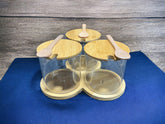 Round Glass Jars with Lids, Set of 3
